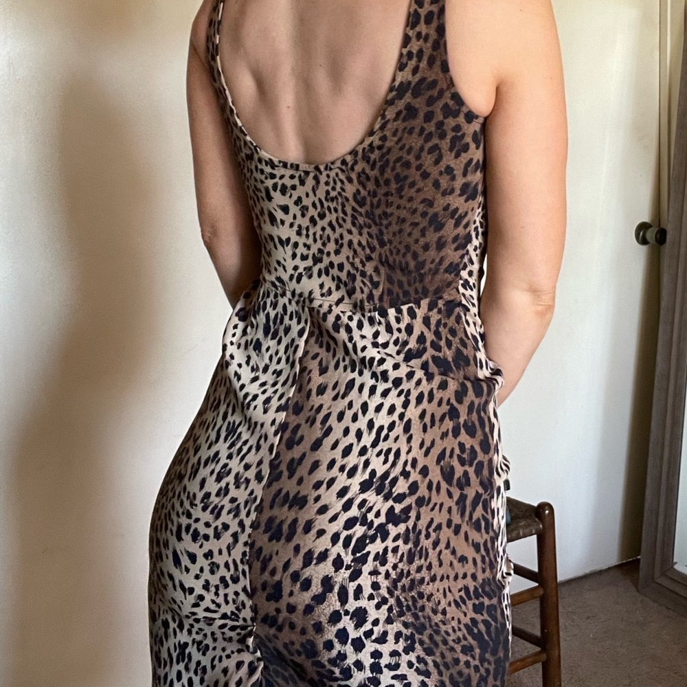 Rare DESIGNER Moschino vintage 1990s timeless cheetah print Bodycon slip dress